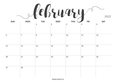 Printable Calendar For February 2022 Best Calendar Example