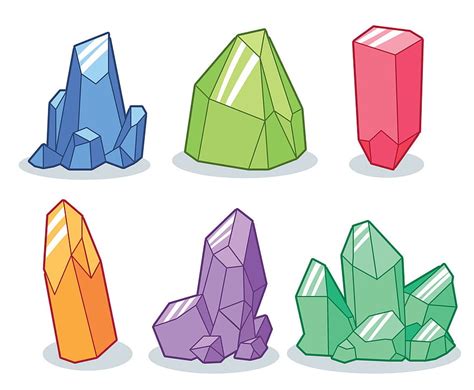 Colorful Mineral Crystal Collection Vector Svg Eps Uidownload