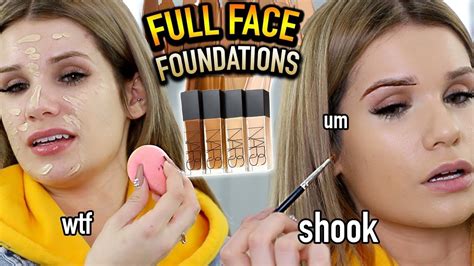 Full Face Using Only Foundations Makeup Challenge 10 Shades Youtube