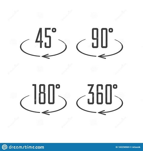 Angle Degrees Icons Stock Vector Illustration Of Information 183298969