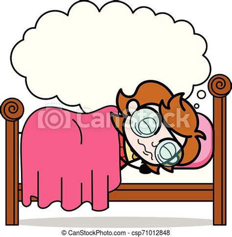Sleeping And Dreaming Teenager Cartoon Intelligent Vector