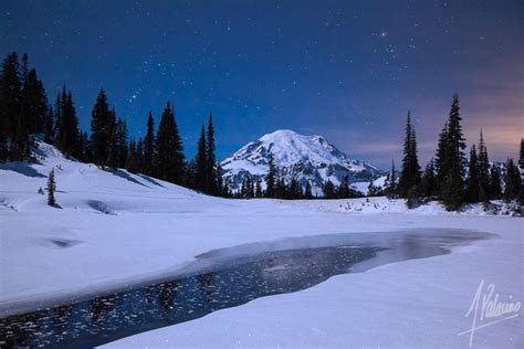Mt Rainier Starry Night At Tipsoo By Alfonso Palacios Photo