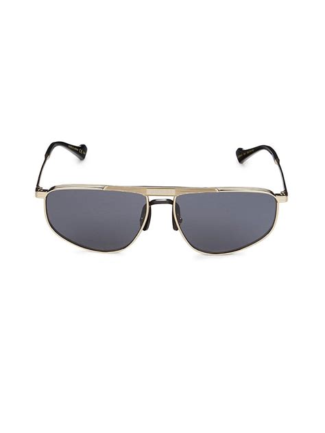 gucci 60mm rectangle sunglasses in metallic lyst