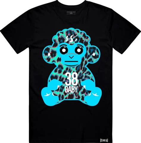 38 Baby Blue Leopard Monkey Print T Shirt Incorporated Style