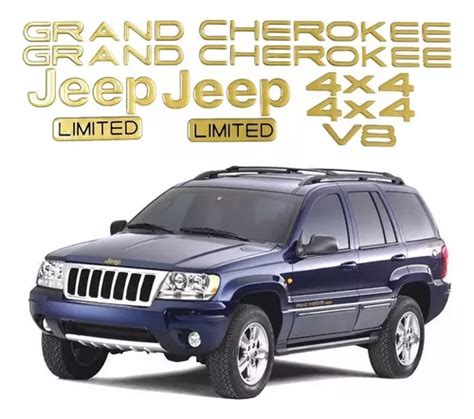 Kit Adesivo Resinado Para Jeep Grand Cherokee V8 13748 Cor Dourado