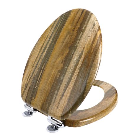 Homesolutions Elongated Distressed Wood Decorative Toilet Seat