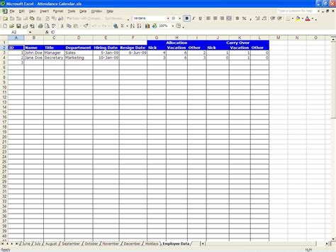 Paid Time Off Spreadsheet Regarding Employee Paid Time Off Tracking