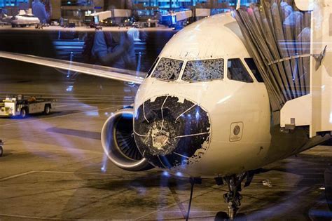 Plane Makes Frightening Landing After Flying Into Hail Storm