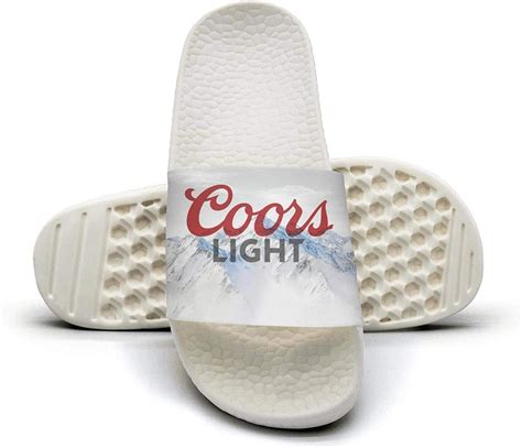 Womens Slides Shoes Coors Light Tile Logo Red Flip Flops For Shower