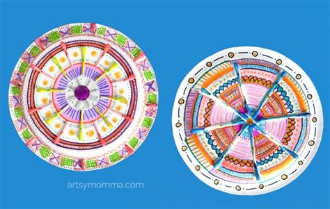 Paper Plate Mandala Craft Using Colored Q Tips Creative Kids Learn