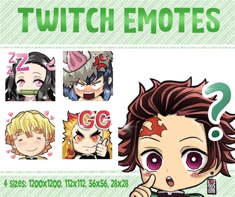 Emotes For Streamer Discord Emote Pack Twitch Emote Pack Tanjiro Demon