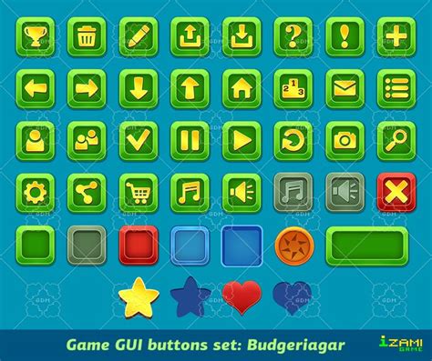 Game Gui Buttons Set Budgerigar Gamedev Market Game Gui Coin Icon