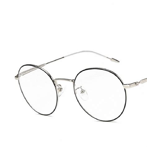 new fashion metal glasses frame men women plain glass spectacles vintage safety goggles female