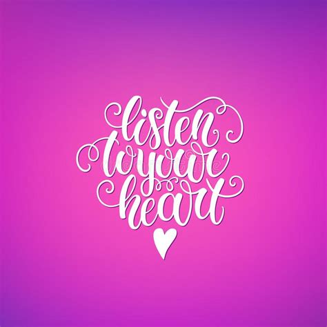 Listen To Your Heart Hand Lettering Doodle Watercolor Background