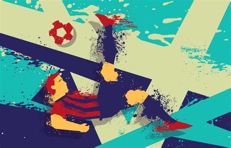 Abstract Soccer Player Grunge Illustration Vector 206721 Vector Art At