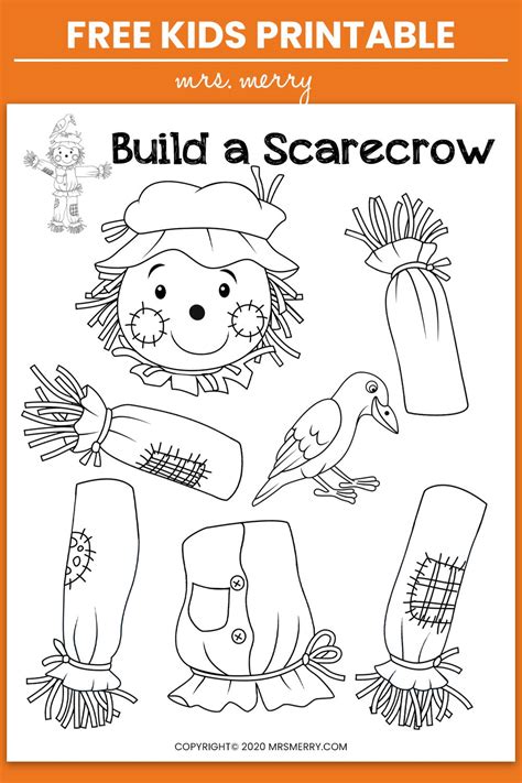 Build A Scarecrow Printable Fall Kids Activity Mrs Merry In 2022