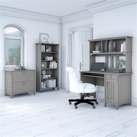 Simple mission style built with rich solid wood. Bush Furniture - Salinas Mission Desk with Hutch, Lateral ...