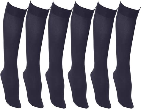 Womens Trouser Socks Opaque Stretchy Nylon Knee High Many Colors 6