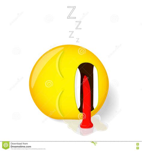 Sleeping Emoji Emotion Of Tiredness Emoticon Lies With His Tongue