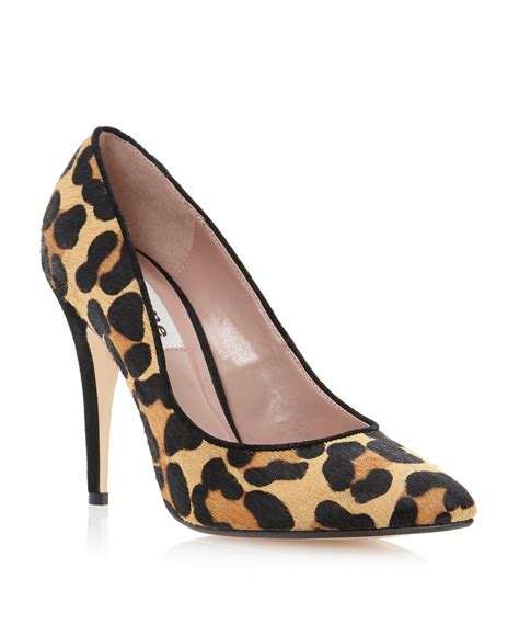 Dune Attar Pointed Court Shoes In Brown Leopard Print Lyst