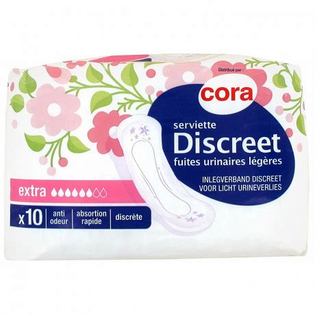 Cora serviettes Discreet fuites urinaires légères extra X