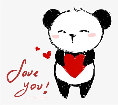 Drawn Panda Cute Panda Love Cute Panda I Love You Transparent Png