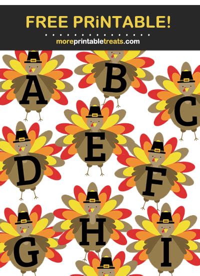 Free Printable Thanksgiving Turkey Alphabet Thanksgiving Alphabet