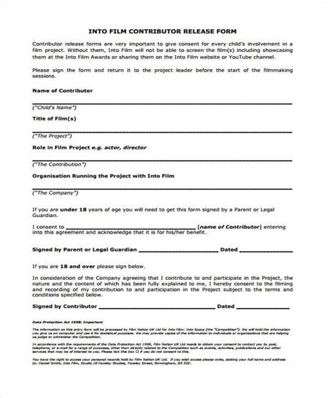film release forms   ms word