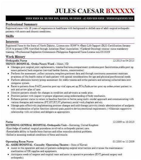 The second of those icu nurse resumes samples is tooting its own catheter. Orthopedic Nurse Resume Sample | Nursing Resumes | LiveCareer