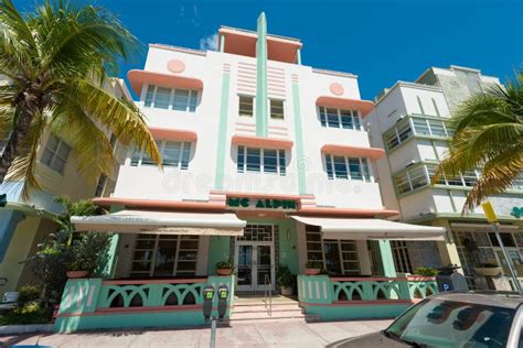 Art Deco Architecture At Ocean Drive In South Beach Miami Editorial Image Image Of