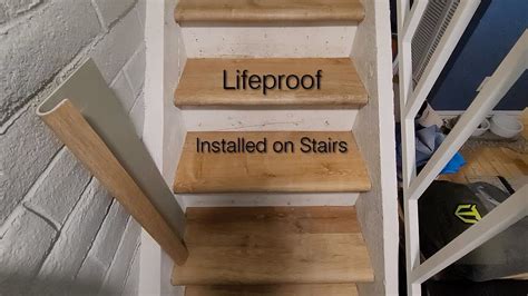 Lifeproof Vinyl Plank Flooring Installed On Stairs With Custom Formed