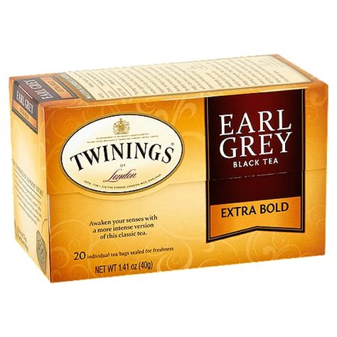Twinings Of London Extra Bold Earl Grey Black Tea Bags 20 Count 141 Oz