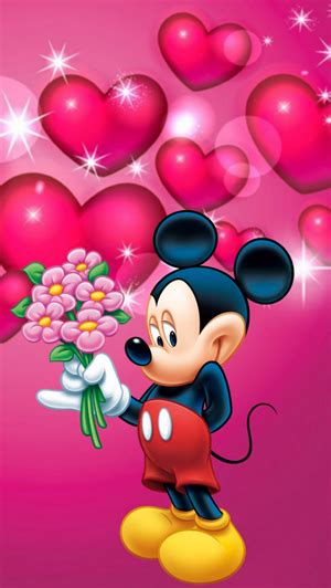 Mickey Mouse With Flowers Wallpaper Imagenes Pinterest Mickey