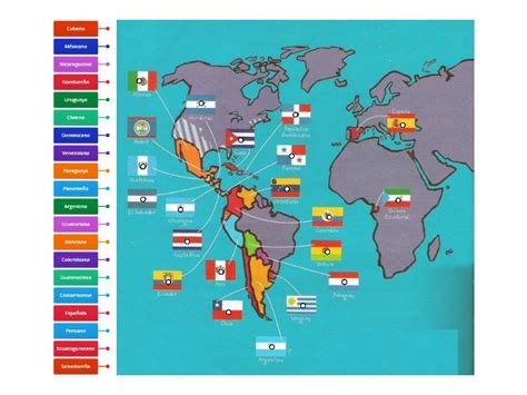 Mapa De Los Países Hispanohablantes Labelled Diagram