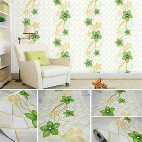 Ruang tamu merupakan bagian terpenting dalam rumah karena ia menjadi tempat pertama yang dapat menggambarkan pemilik dan bagaimana rumah tersebut. Wallpaper Stiker Dinding Kamar Tidur Bunga Hijau Diamond ...