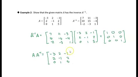 2.6 Inverse of a Square Matrix: Example 2 - YouTube