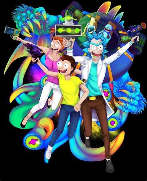 Neon Rick And Morty Digital Art By Gary Zalatan Fine Art America