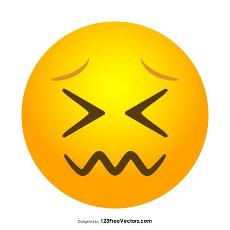 Confounded Face Emoji Vector Emoji Graphic Image Vector