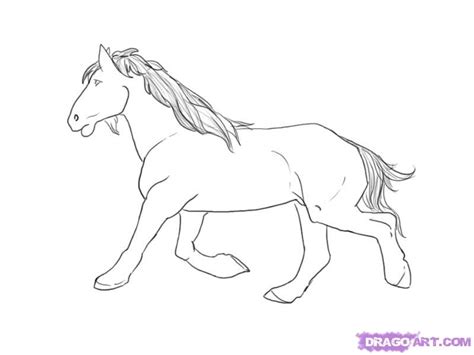How to learn to draw professionally by pencil? How to Draw a Mustang, Horse, Step by Step, Farm animals, Animals, FREE Online Drawing Tutorial ...