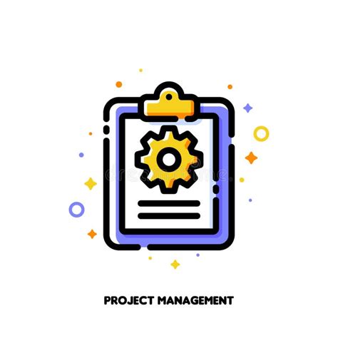 Task Management Checklist Icon With Clipboard And Gear For Project Plan