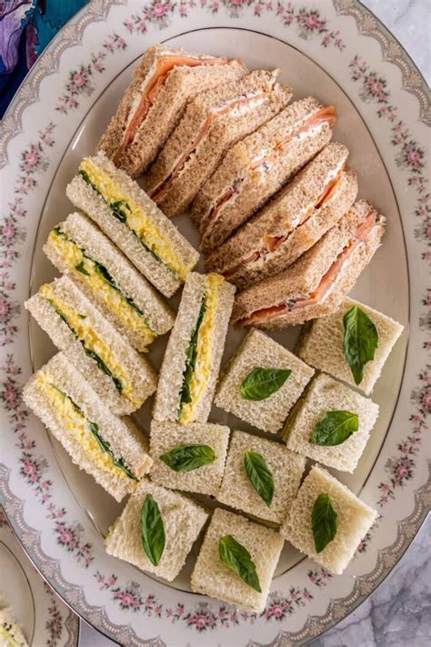 Afternoon Tea Sandwiches Cucumber Egg And Cress Smoked Salmon
