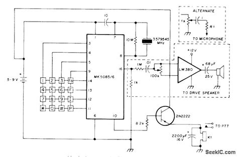 Transistor t2 is driver transistor and used to drive loud speaker. TOUCH_TONE_IC - Switch_Control - Control_Circuit - Circuit ...