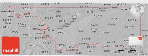 Gray Panoramic Map Of Zip Codes Starting With 807