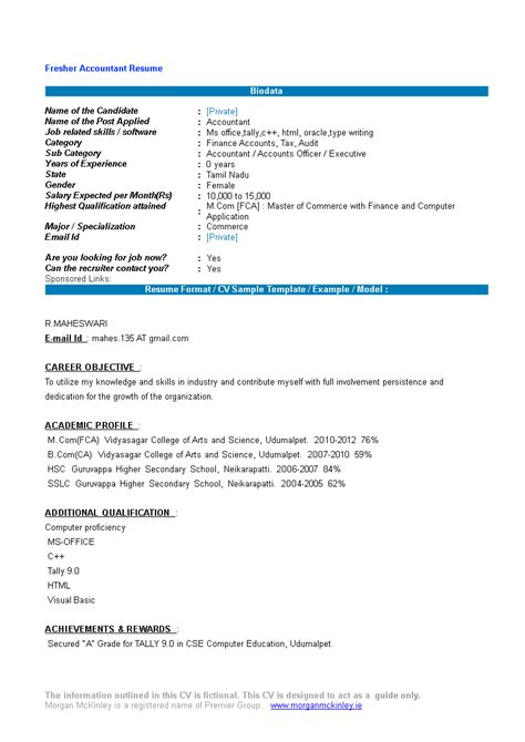 Resume format for it freshers engineers from infosys fresher resume format placement papers of infosys download from infosys fresher resume format. Accountant Fresher Resume Format | Templates at allbusinesstemplates.com