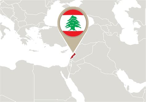 Lebanon On World Map 6935729 Vector Art At Vecteezy