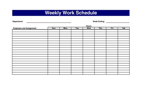 Printable Weekly Schedule Template Excel Word Ppm Schedule Template