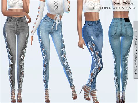 The Sims Resource Jeans With Lace