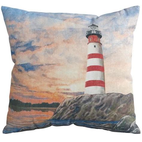 20 Square Throw Pillow In Lighthouse By Home Decorators Collection