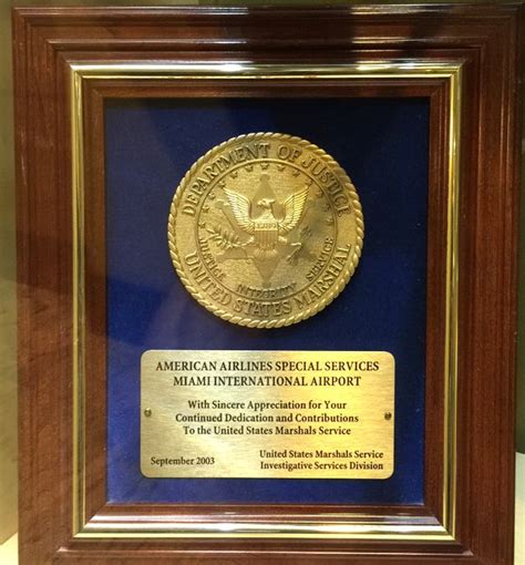 Mb2200 Seal Of Department Of Justice Mounted On Wood Award Plaque 3