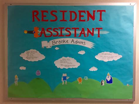 Adventure Time Themed Ra Bulletin Board Meet Your Resident Assistant Ra Themes Ra Bulletin